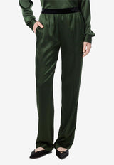 Silk Pants with Elastic-Waist