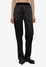 Silk Pants with Elastic-Waist