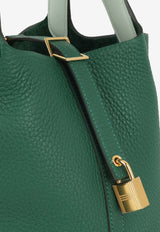 Picotin Lock 18 Eclat in Vert Moyen and Vert Peppermint Clemence with Gold Hardware