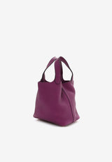 Picotin Lock 18 PM Bag in Anemone Taurillon Clemence Leather with Gold Hardware