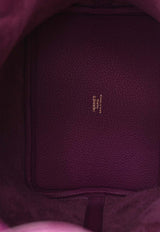 Picotin Lock 18 PM Bag in Anemone Taurillon Clemence Leather with Gold Hardware