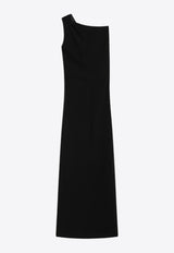 Max Mara Pianoforte Pentola Asymmetric Maxi Dress with Jeweled-Strap Black PENTOLAVI/R_MAXMP-003