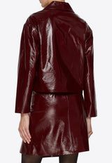 Self-Portrait Crackled Leather Jacket Burgundy PF25091JBUBURGUNDY_Purple_29842911