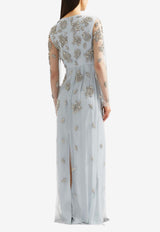Erdem Embroidered Tulle Gown Gray PF25_G38_50384005_GREY