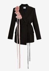 Erdem Floral Applique Wool Blazer Black PF25_J8_70031000_BLACK