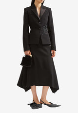 Erdem Draped Grain De Poudre Pencil Skirt Black PF25_S30_70031000_BLACK