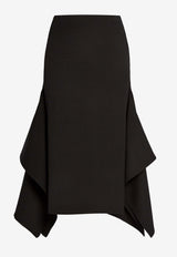 Erdem Draped Grain De Poudre Pencil Skirt Black PF25_S30_70031000_BLACK