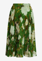 Erdem Floral Print Midi Plisse Skirt Green PF25_S903_50193002_GREEN MULT