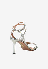 Aquazzura Polanco 75 Leather Sandals PLNMIDS0-SSYCCC SILVER