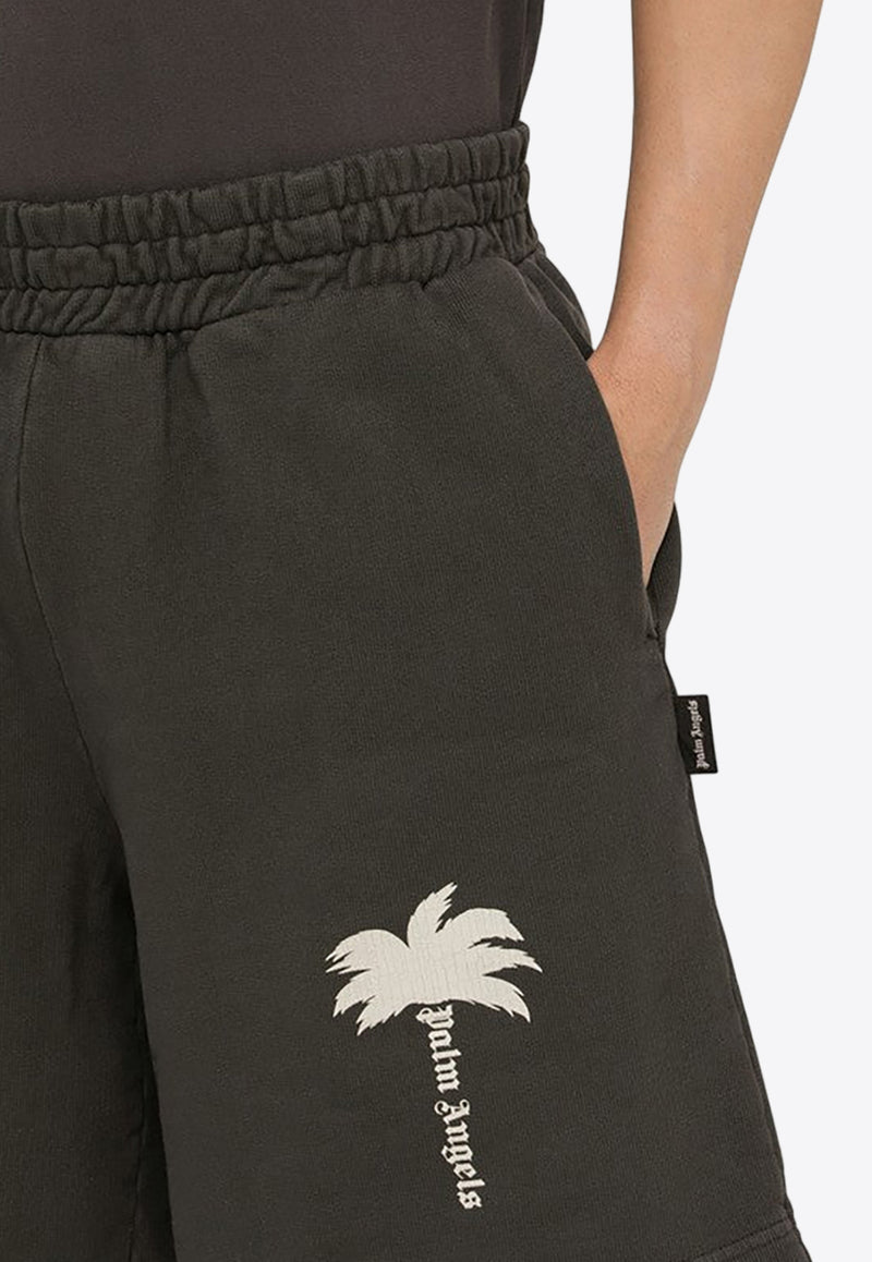 Palm Angels Palm Print Bermuda Shorts Gray PMCI010S24FFLE003/O_PALMA-0703