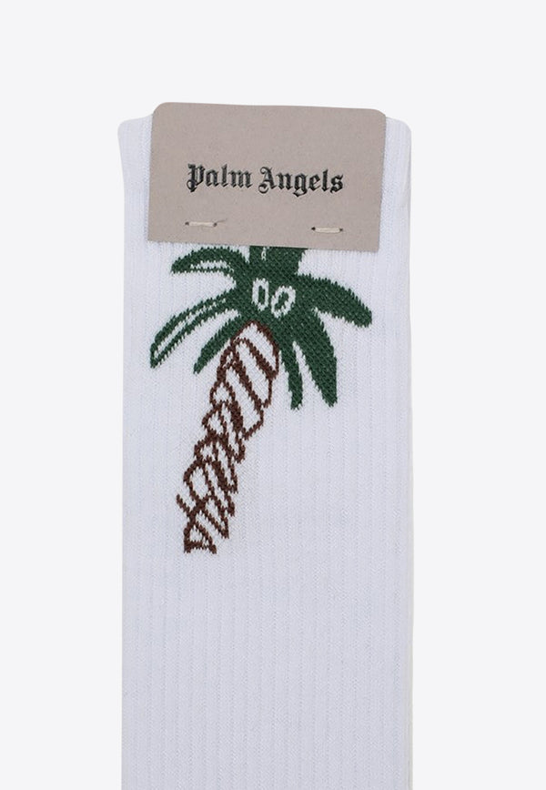 Palm Angels Palm Logo Sports Socks White PMRA001E23FAB006/N_PALMA-0110