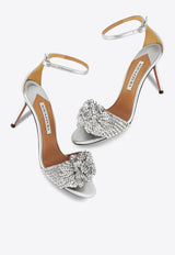 Aquazzura Peony Crystal 85 Crystal-Embellished Sandals PNYMIDS0-WNA-CCC Silver