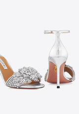 Aquazzura Peony Crystal 85 Crystal-Embellished Sandals PNYMIDS0-WNA-CCC Silver