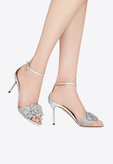 Aquazzura Peony Crystal 85 Crystal-Embellished Sandals PNYMIDS0-WNA-CCC Silver