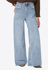 Isabel Marant Lemony Wide-Leg Faded Jeans Light Blue PPA0052FAB1H06I/R_ISAMA-30IB