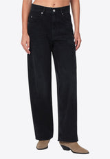Isabel Marant Faded-Effect Straight Jeans Black PPA0273FAB1H04I/R_ISAMA-02FK