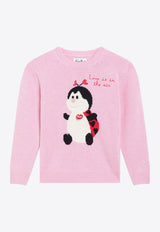 MC2 Saint Barth Kids Girls Trudi Ladybug Intarsia Knit Sweater Pink PRC0001-B00450I/R_MC2-23EMB