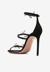 Aquazzura Papillon Sauvage 105 Sandals with Butterflies Black PSGHIGS0-SUE000 BLACK