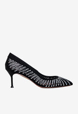 Aquazzura Passions 65 Crystal-Embellished Pumps PSYMIDP0-SFH000 BLACK