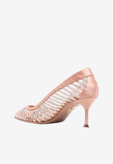 Aquazzura Passions 65 Crystal-Embellished Pumps PSYMIDP0-SFHPOU POUDRE