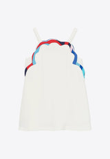 Emilio Pucci Junior Girls Logo Embroidered Sleeveless Dress Ivory PW1A62-K0222_IVORY