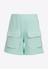 Emilio Pucci Junior Babies Print Trims Cargo Shorts Mint PW6A29-Z2352_MINT