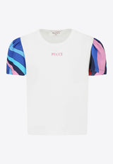 Emilio Pucci Junior Girls Iride Print Sleeves T-shirt Ivory PW8A81-J0177_IVORY