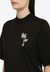 Palm Angels Embroidered Palm Tree Cropped T-shirt Black PWAA020S24JER001/O_PALMA-1003