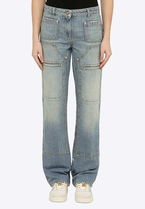 Palm Angels Straight-Leg Washed-Out Jeans  Blue PWYA034S24DEN001/O_PALMA-4040