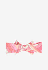 Emilio Pucci Junior Baby Girls Iride Print Bow Headband Pink PX0043-Z3346_BABY PINK