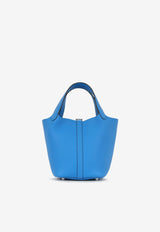 Hermès Picotin Lock 18 in Bleu Hydra Clemence Leather with Palladium Hardware