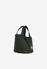 Hermès Picotin 18 in Vert Fonce Clemence Leather with Gold Hardware