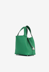 Hermès Picotin 18 in Vert Vertigo Clemence Leather with Palladium Hardware