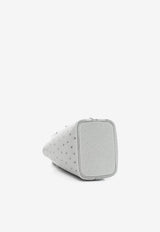 Hermès Micro Picotin Lock 14 in Bleu Glacier Ostrich Leather with Palladium Hardware