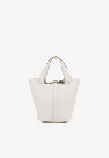 Hermès Picotin Lock 18 in New White Clemence with Gold Hardware