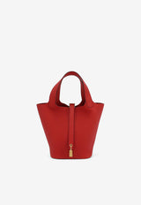 Hermès Picotin Lock 18 in Vermillon Clemence Leather with Gold Hardware