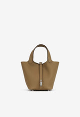 Picotin 18 in Dune Clemence Leather with Palladium Hardware