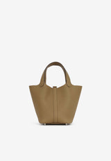 Picotin 18 in Dune Clemence Leather with Palladium Hardware