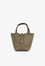 Picotin 22 in Etoupe Taurillon Clemence with Palladium Hardware