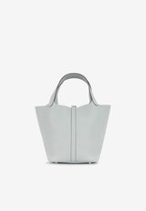 حقيبة بيكوتين 22 من جلد الكليمنس يبون غري بانتين مع أجزاء معدنية فضية