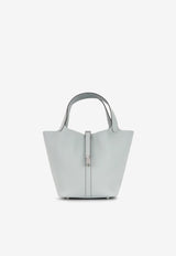 حقيبة بيكوتين 22 من جلد الكليمنس يبون غري بانتين مع أجزاء معدنية فضية