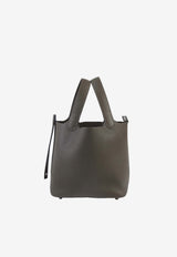 Picotin Lock 18 Tote Bag in Vert Loden Clemence with Palladium Hardware