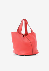 Picotin 22 in Rouge de Coeur Clemence with Palladium Hardware
