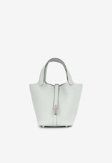 Hermès Picotin 18 in Bleu Glacier Clemence Leather with Palladium Hardware P18BGCLPHW