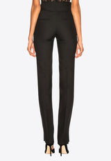 Valentino Oversized Bow Belt Tailored Pants Black QB3RB2N03AR 0NO