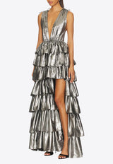AKNVAS The Henriette Ruffle Dress Silver R26-1229B-GUN_GUNMETAL