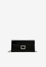 Roger Vivier Belle Vivier Patent Leather Chain Clutch Black RAWAWSB4400UKP/R_ROGVI-B999