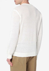 Roberto Collina Perforated Crewneck Sweater White RB25301RB25/Q_ROBER-02