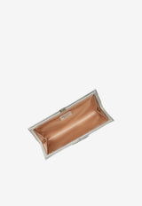 Roger Vivier Pilgrim Clutch Bag in Metallic Leather Silver RBWABDD0220L4Q B200