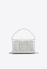 Roger Vivier Micro Pilgrim Metallic Leather Crossbody Bag Silver RBWABDH0000T0H/Q_ROGVI-B200